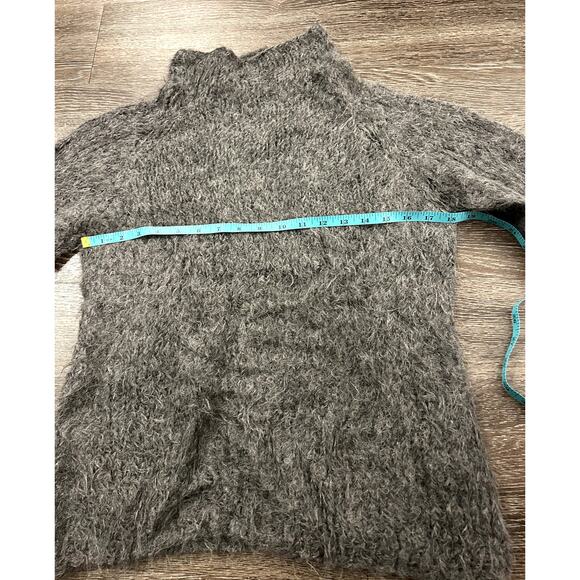 Gudrun & Gudrun Suri Alpaca Wool Grey Fuzzy Turtleneck Sweater L Made in Peru - Picture 12 of 12
